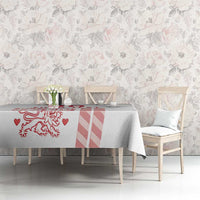 Custom Denmark Football Tablecloth Danish Dynamite White Version