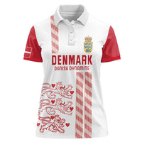 Custom Denmark Football Women Polo Shirt Danish Dynamite White Version