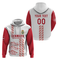 Custom Denmark Football Zip Hoodie Danish Dynamite White Version