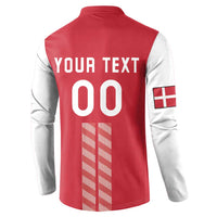Custom Denmark Football Button Sweatshirt Danish Dynamite Red Version