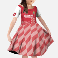 Custom Denmark Football Family Matching Off The Shoulder Long Sleeve Dress and Hawaiian Shirt Danish Dynamite Red Version