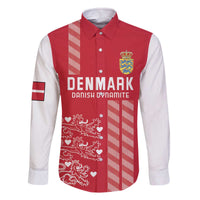 Custom Denmark Football Family Matching Off The Shoulder Long Sleeve Dress and Hawaiian Shirt Danish Dynamite Red Version