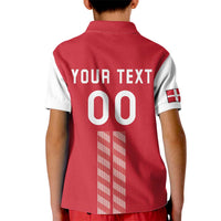 Custom Denmark Football Kid Polo Shirt Danish Dynamite Red Version