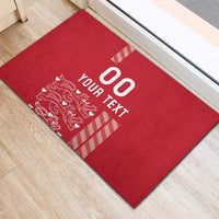 Custom Denmark Football Rubber Doormat Danish Dynamite Red Version