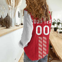 Custom Denmark Football Women Casual Shirt Danish Dynamite Red Version