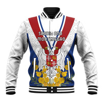 Personalized Serbia and Montenegro National Day Baseball Jacket Coat Of Arms Flag Style Since1992