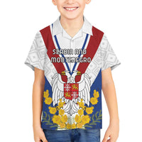Personalized Serbia and Montenegro National Day Family Matching Off Shoulder Maxi Dress and Hawaiian Shirt Coat Of Arms Flag Style Since1992