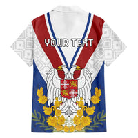 Personalized Serbia and Montenegro National Day Family Matching Short Sleeve Bodycon Dress and Hawaiian Shirt Coat Of Arms Flag Style Since1992