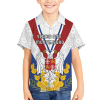 Personalized Serbia and Montenegro National Day Family Matching Short Sleeve Bodycon Dress and Hawaiian Shirt Coat Of Arms Flag Style Since1992