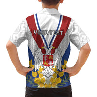 Personalized Serbia and Montenegro National Day Family Matching Summer Maxi Dress and Hawaiian Shirt Coat Of Arms Flag Style Since1992