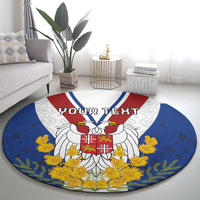 Personalized Serbia and Montenegro National Day Round Carpet Coat Of Arms Flag Style Since1992