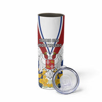 Personalized Serbia and Montenegro National Day Skinny Tumbler Coat Of Arms Flag Style Since1992