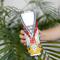 Personalized Serbia and Montenegro National Day Skinny Tumbler Coat Of Arms Flag Style Since1992