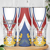 Personalized Serbia and Montenegro National Day Skinny Tumbler Coat Of Arms Flag Style Since1992
