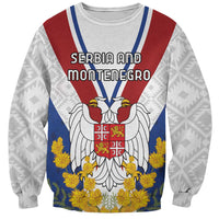 Personalized Serbia and Montenegro National Day Sweatshirt Coat Of Arms Flag Style Since1992