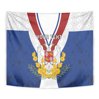 Personalized Serbia and Montenegro National Day Tapestry Coat Of Arms Flag Style Since1992