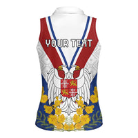 Personalized Serbia and Montenegro National Day Women Sleeveless Polo Shirt Coat Of Arms Flag Style Since1992