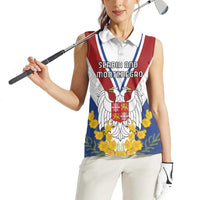 Personalized Serbia and Montenegro National Day Women Sleeveless Polo Shirt Coat Of Arms Flag Style Since1992