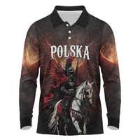 Polish Winged Hussars Long Sleeve Polo Shirt Polska Legendary Cavalry Warrior