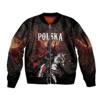 Polish Winged Hussars Sleeve Zip Bomber Jacket Polska Legendary Cavalry Warrior