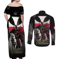 Polish Winged Hussars Couples Matching Off Shoulder Maxi Dress and Long Sleeve Button Shirt Husaria Poland Pride Knight Armor