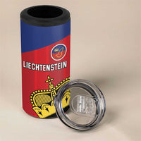 Custom Liechtenstein Football 4 in 1 Can Cooler Tumbler Come On The Blue-Reds