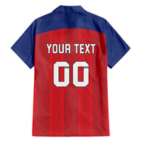 Custom Liechtenstein Football Family Matching Short Sleeve Bodycon Dress and Hawaiian Shirt Come On The Blue-Reds