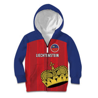 Custom Liechtenstein Football Kid Hoodie Come On The Blue-Reds