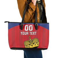 Custom Liechtenstein Football Leather Tote Bag Come On The Blue-Reds