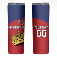 Custom Liechtenstein Football Skinny Tumbler Come On The Blue-Reds