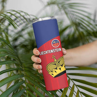 Custom Liechtenstein Football Skinny Tumbler Come On The Blue-Reds