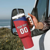 Custom Liechtenstein Football Tumbler With Handle Come On The Blue-Reds