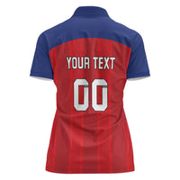 Custom Liechtenstein Football Women Polo Shirt Come On The Blue-Reds