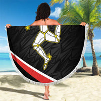 Personalized Isle of Man Beach Blanket Quocunque Jeceris Stabit
