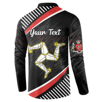 Personalized Isle of Man Button Sweatshirt Quocunque Jeceris Stabit