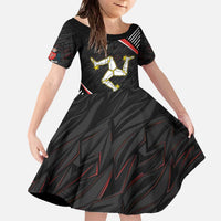 Personalized Isle of Man Family Matching Off The Shoulder Long Sleeve Dress and Hawaiian Shirt Quocunque Jeceris Stabit
