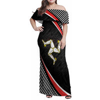Personalized Isle of Man Family Matching Off Shoulder Maxi Dress and Hawaiian Shirt Quocunque Jeceris Stabit