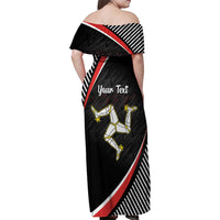 Personalized Isle of Man Family Matching Off Shoulder Maxi Dress and Hawaiian Shirt Quocunque Jeceris Stabit