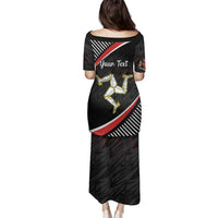 Personalized Isle of Man Family Matching Puletasi and Hawaiian Shirt Quocunque Jeceris Stabit
