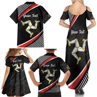 Personalized Isle of Man Family Matching Summer Maxi Dress and Hawaiian Shirt Quocunque Jeceris Stabit