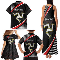 Personalized Isle of Man Family Matching Tank Maxi Dress and Hawaiian Shirt Quocunque Jeceris Stabit