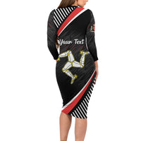 Personalized Isle of Man Long Sleeve Bodycon Dress Quocunque Jeceris Stabit