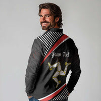 Personalized Isle of Man Long Sleeve Polo Shirt Quocunque Jeceris Stabit