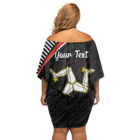 Personalized Isle of Man Off Shoulder Short Dress Quocunque Jeceris Stabit