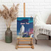 Personalized Iceland National Day Canvas Wall Art Gyrfalcon With Lupine Flower