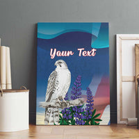 Personalized Iceland National Day Canvas Wall Art Gyrfalcon With Lupine Flower