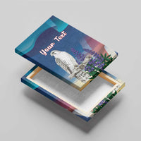 Personalized Iceland National Day Canvas Wall Art Gyrfalcon With Lupine Flower