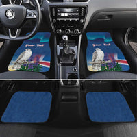 Personalized Iceland National Day Car Mats Gyrfalcon With Lupine Flower