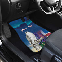 Personalized Iceland National Day Car Mats Gyrfalcon With Lupine Flower