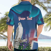Personalized Iceland National Day Hawaiian Shirt Gyrfalcon With Lupine Flower